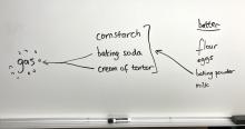 Conclude that the baking soda and cream of tartar chemically react to make gas