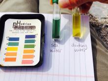 pH of Vancouver ocean and tap water in 2016